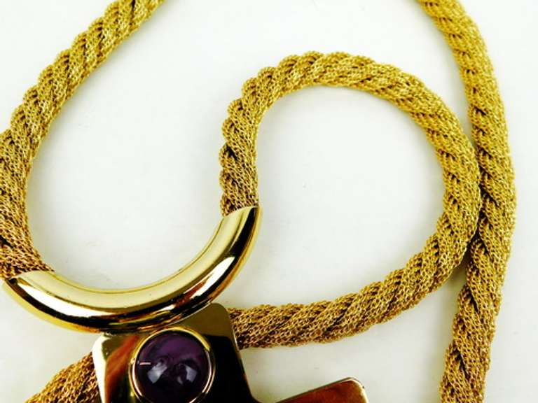 1970 Lanvin Paris Huge Cross Necklace