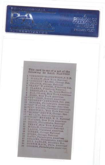 1910 E98-RED Frank Chance PSA NM-MT 8 Black Swamp Find Chicago Nat'l