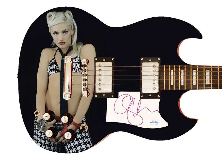No Doubt Gwen Steffani Autographed Signed Custom Photo Graphics Guitar ACOA