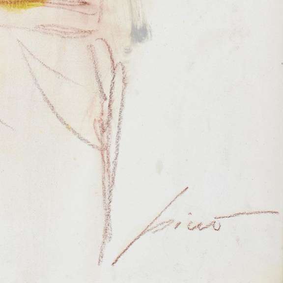 Pino (1939-2010), "The Kiss" Framed Original Oil Study on Board, Hand Signed with Certificate of Authenticity.