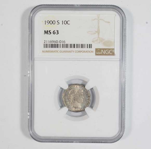 MS63 1900-S Barber Dime - Graded NGC