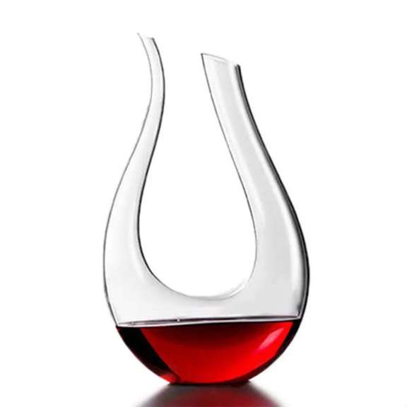 1200ml Crystal Glass U-shaped Horn Wine Decanter