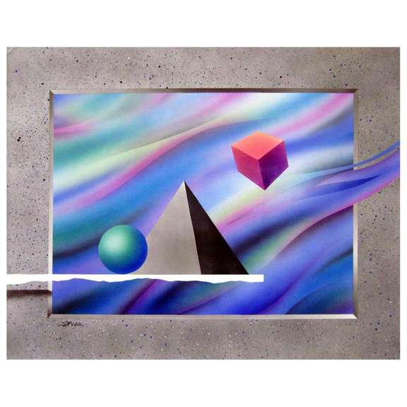 Ken Shotwell, "Anty-Gravity II" Hand Signed Original Panting with Certificate of Authenticity.