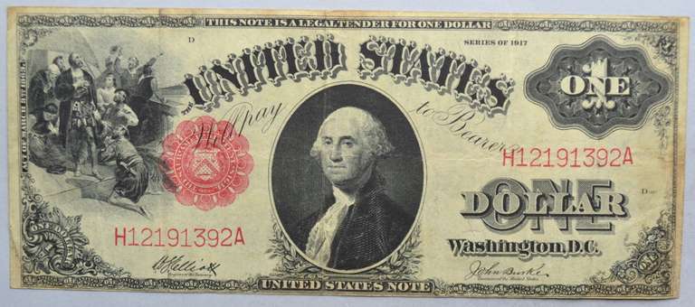 $1 Series 1917 Landing of Columbus Note