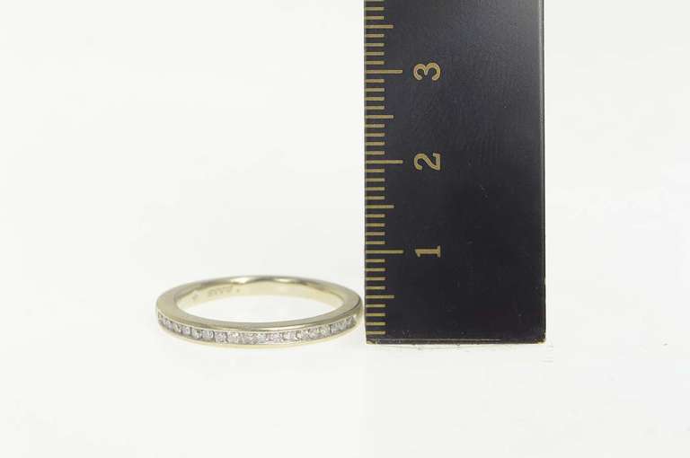 14K White Gold Classic Diamond Channel Wedding Band Ring