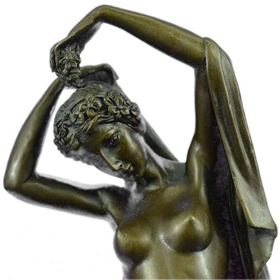 Nude Lady with Angel Bronze Statue