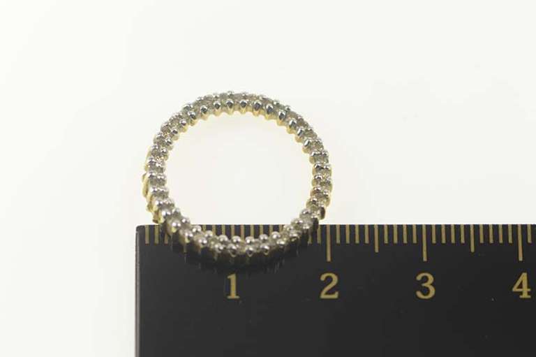 10K Yellow Gold 0.54 Ctw Diamond Circle Classic Round Pendant
