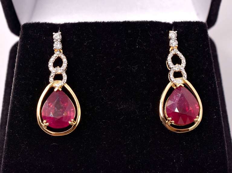 Dazzling 7.22CTW & 0.18CTW Diamond Dangling Earrings in Gold Plated Sterling Silver