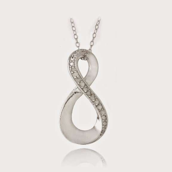 Sterling Silver 1/10ct Diamond Infinity Drop Necklace