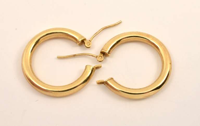 Popular 14k Tubular Hoop Earrings