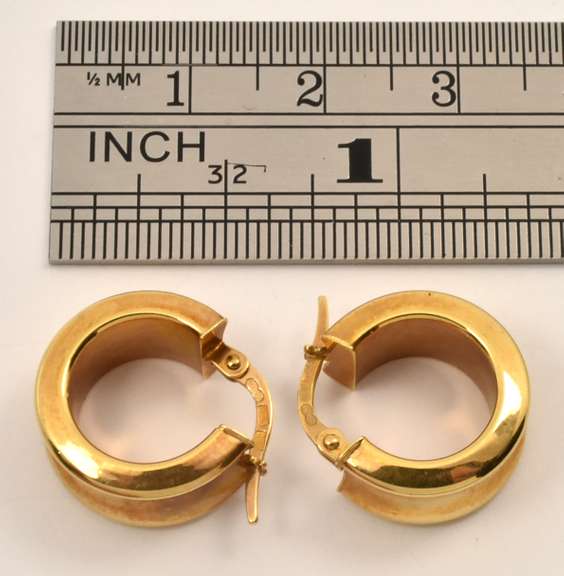 Small Wide 14k Hoop Earrings