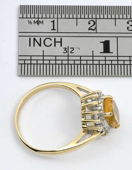 Classic Citrine Ring with Diamonds