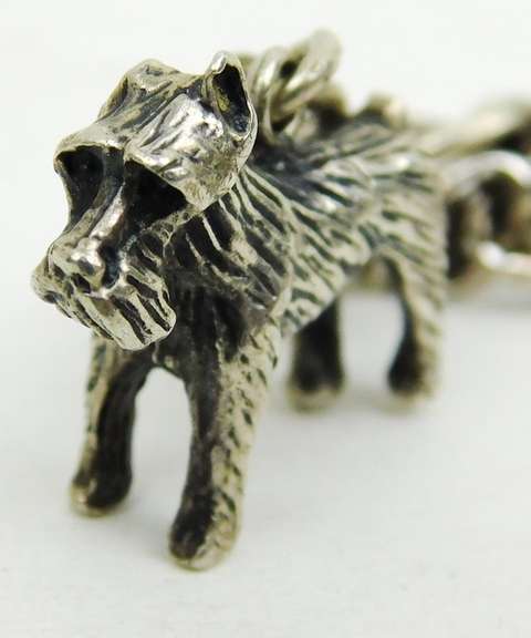 Vintage Sterling Silver Terrier Dog Charm Bracelet