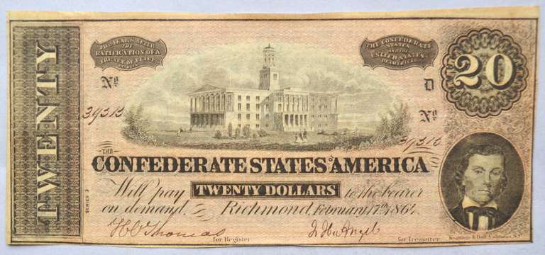 $20 T-67 Confederate States Note