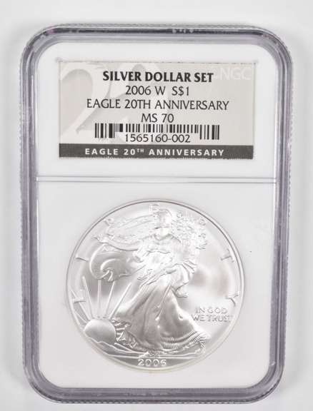 MS70 2006-W American Silver Eagle - 20th Anniversary - Graded NGC