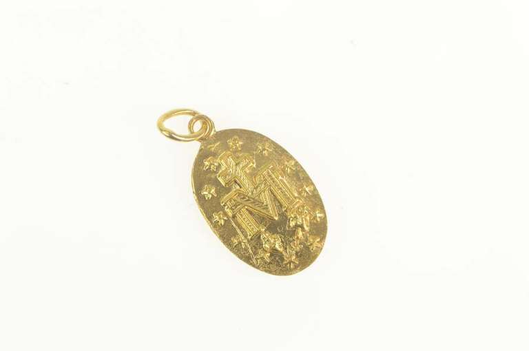 14K Yellow Gold Christian Virgin Mary Jesus Christ Faith Charm/Pendant