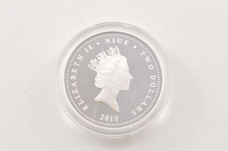 2010 Niue $2 Giay Thong-Hanh 1 T Oz Silver Proof Gold Gilded Box/COA