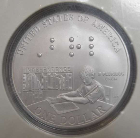 2009 Louis Braille Education Set With Silver Dollar