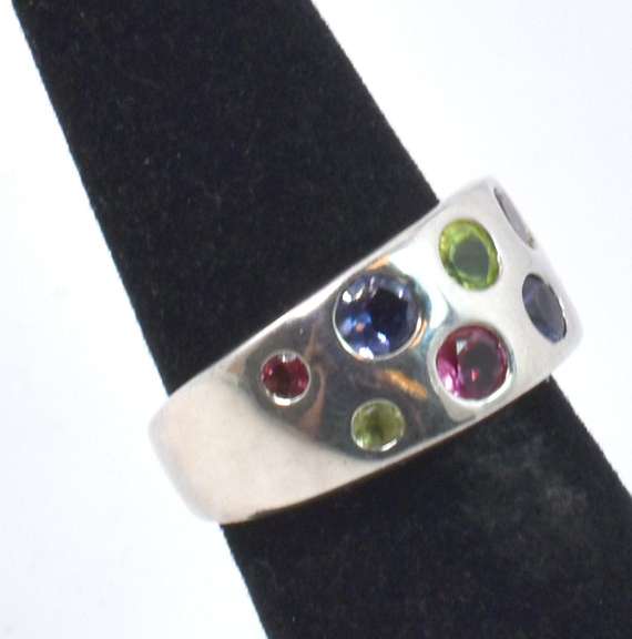 Sterling Silver Ring With Gemstones
