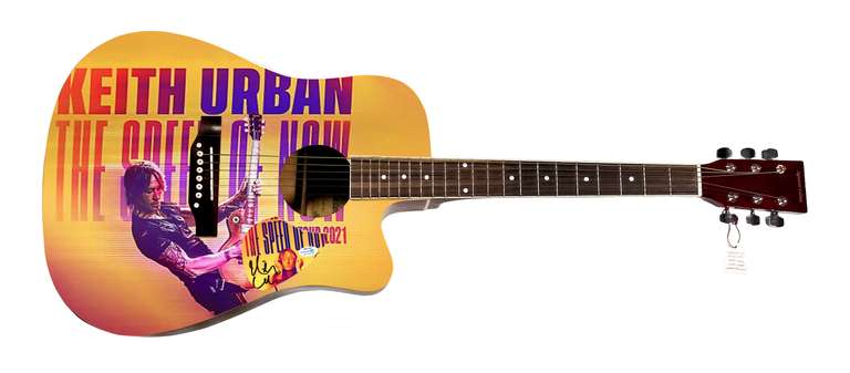 Keith Urban Autographed Signed Custom Graphics Photo Guitar ACOA