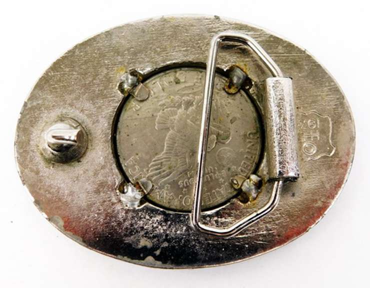 1972 Eisenhower Silver Dollar Belt Buckle