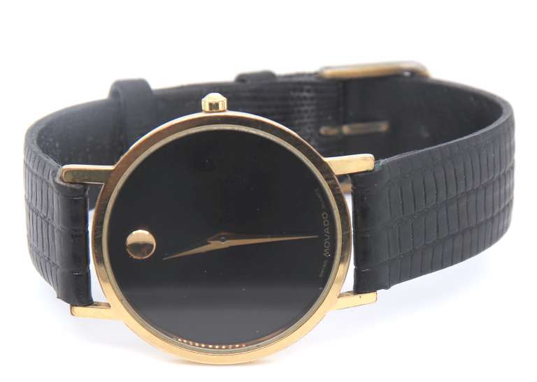 Movado Museum Classic Quartz Black Leather Strap