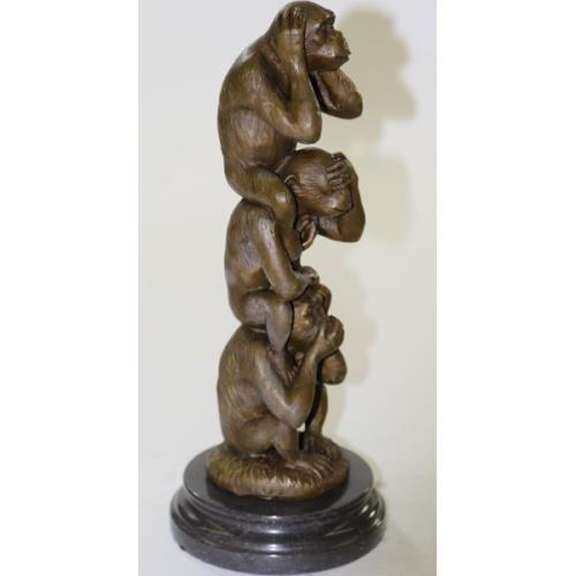 Three Wise Monkey Bronze Sculpture
