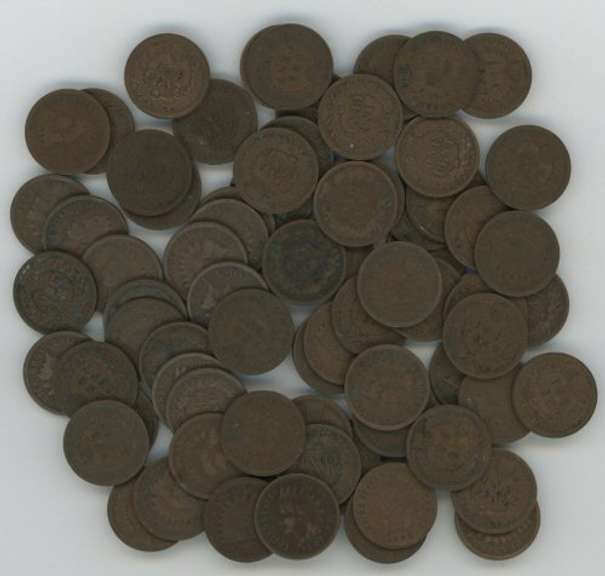 Nice lot of 75 assorted mixed date Indian Head Cents. Circs