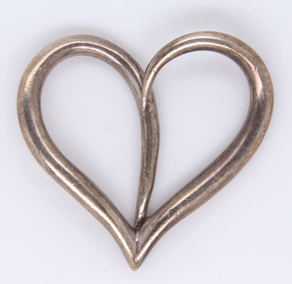 Vintage Sterling Silver Heart Shaped Pendant