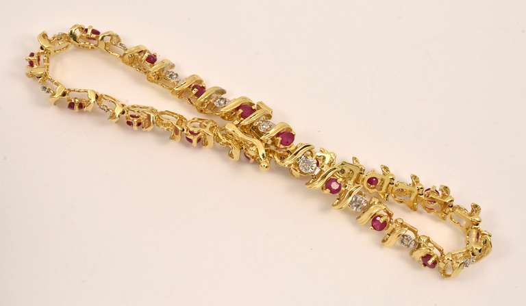 Pretty Ruby and Diamond Bracelet