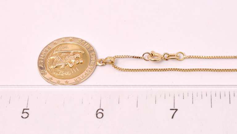 14KT St. Christopher Pendant & Chain