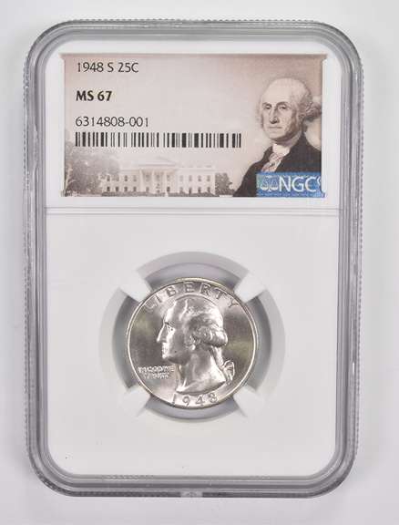 MS67 1948-S Washington Quarter - Graded NGC