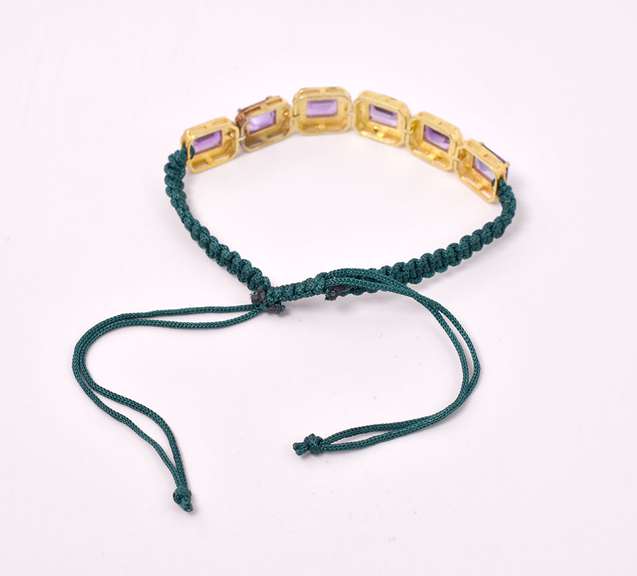 Amazing 36.90CTW Amethyst Rope Bracelet in Gold Plated Sterling Silver