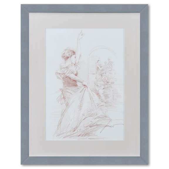 Pino (1939-2010), Framed Original Pencil Drawing, Hand Signed with Letter of Authenticity.