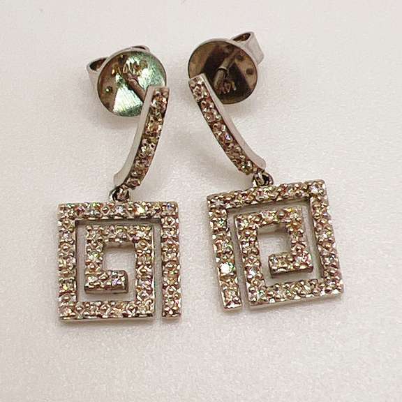 14kt White Gold & Diamond Earrings