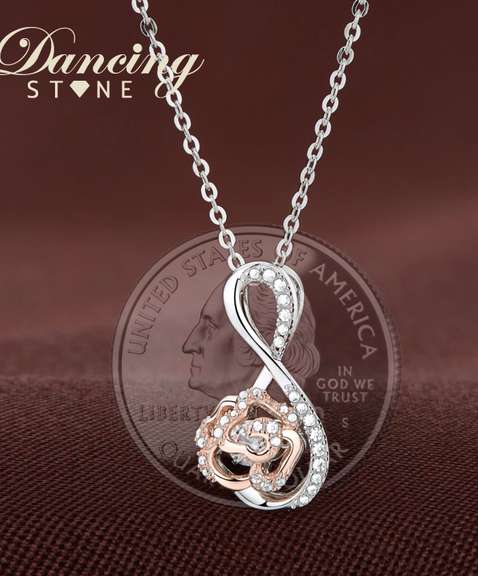 Two Tone 18k Rose Gold Plating Infinity Style Pendant
