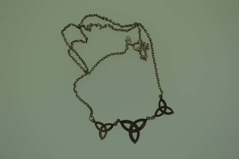 Sterling Silver Three Trinity Knot Necklace