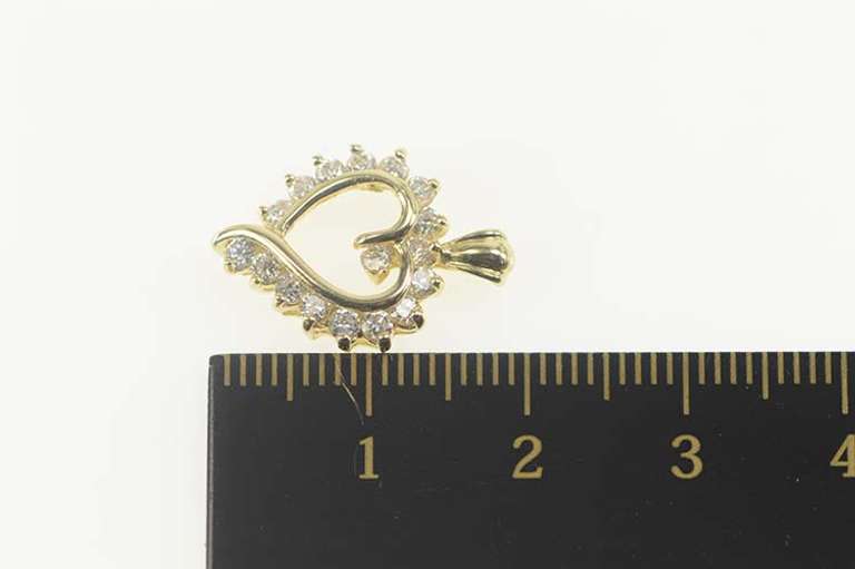 10K Yellow Gold Cubic Zirconia Heart Love Symbol Classic Pendant