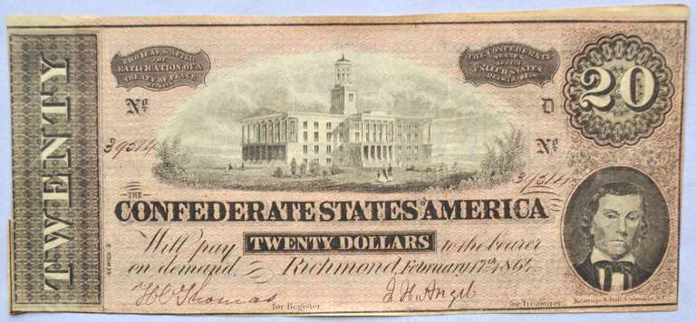 $20 T-67 Confederate States Note