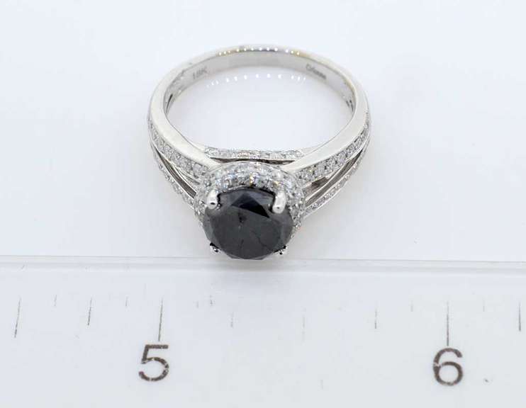 Elegant Lady's Black Diamond Ring