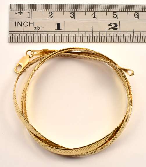 Sparkling 14k Herringbone Necklace