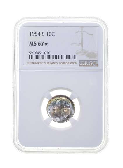 MS67* 1954-S Roosevelt Dime - Graded NGC