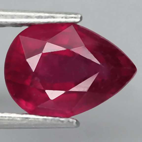 Stunning 1.35ct pear cut imperial red Ruby