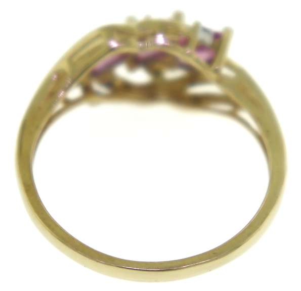 Gorgeous Marquise Pink Topaz & Diamond Accent Ring