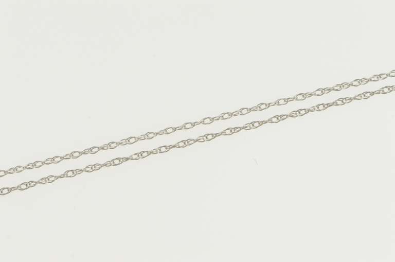 14K White Gold 0.6mm Rolling Spiral Twist Link Simple Chain Necklace