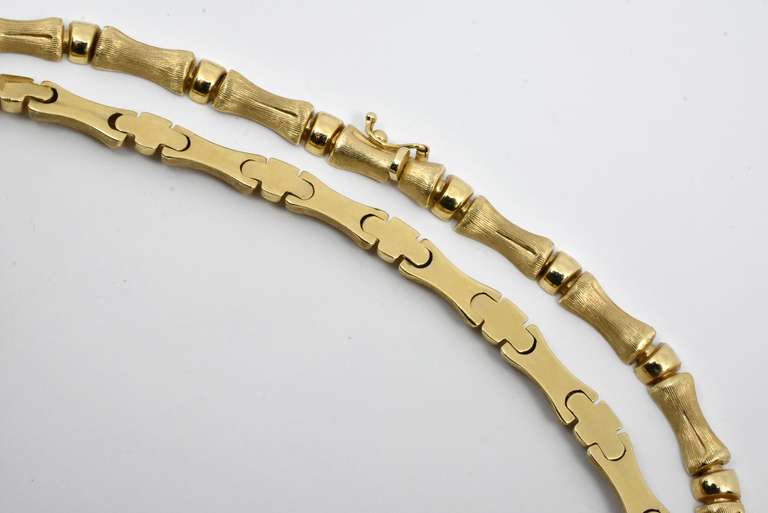 Fashionable 14k Bamboo Style Necklace