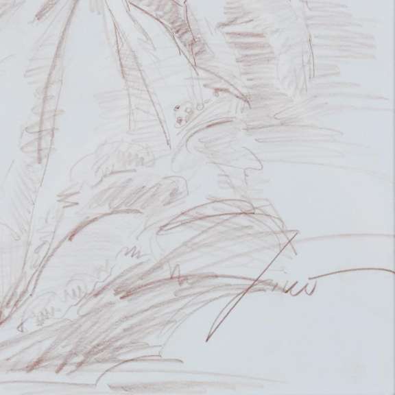 Pino (1939-2010), Framed Original Pencil Drawing, Hand Signed with Letter of Authenticity.