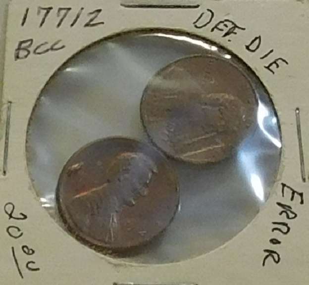 2 error coins: Lincolns, inclusion & cud