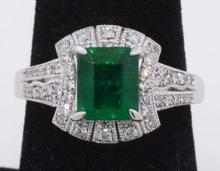 Elaborate Emerald & Diamond Ring