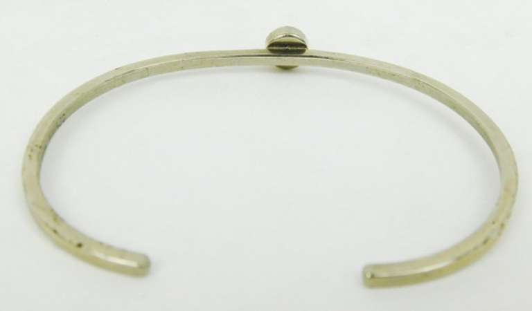 Signed Navajo Nickel Silver & Tiger Eye Cuff